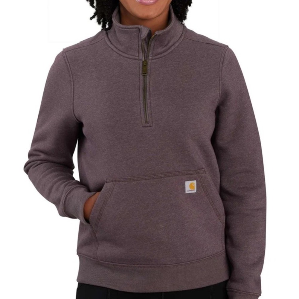 Carhartt RELAXED FIT MIDWEIGHT HALF-ZIP SWEATSHIRT Blackberry Heather Sz L